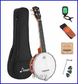 23 Concert Banjolele 4 String Banjo Ukulele + Tuner Gig Bag Pick