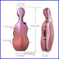 4/4 Cello's Case Carbon Fiber, Hard Shell, Wheels, Embedded Handle, Lightweight