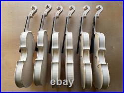 4/4 Professional Violin European Flame Maple Back Spruce Handmade Unfinished DIY