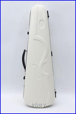 4/4 Size Violin Case Light weight Hard case durable handle Strong Straps, white