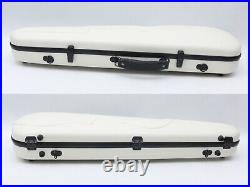 4/4 Size Violin Case Light weight Hard case durable handle Strong Straps, white