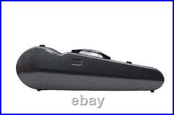 4/4 full size Violin Case Durable hard shell Fiberglass Triangular Black color