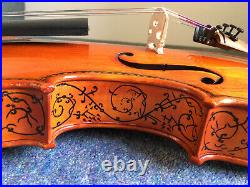 A full-size Chinese violin, COPY of decorated Hellier Stradivarius, Dan Sun 2011