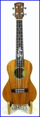 Alulu Solid Acacia Koa Tenor Ukulele, classical MOP inlay, hard case, HU1099