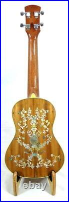 Alulu Solid Acacia Koa Tenor Ukulele, classical MOP inlay, hard case, HU1099