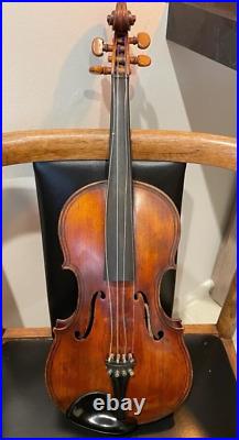 Antique German c1850 Violin in style of Giovanni Maggini, repaired by J Devereux