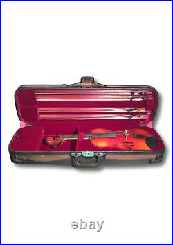 BARGAIN Deluxe 4/4 violin hard case four bow holder felt Rosin rest space UK