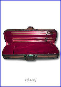 BARGAIN Deluxe 4/4 violin hard case four bow holder felt Rosin rest space UK