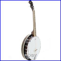 Banjo with Brown Case, 4 String 17 Fret Tenor, Koda FBJ2417