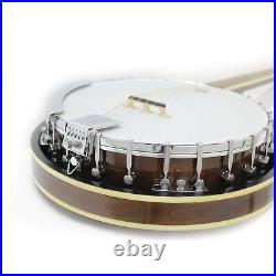 Banjo with Brown Case, 4 String 17 Fret Tenor, Koda FBJ2417