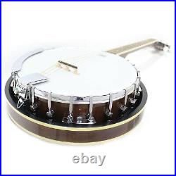 Banjo with Brown Case, 4 String 17 Fret Tenor, Koda FBJ2417