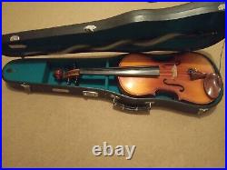 Beginners 4/4 Full Size Violin In Hard Case With Bow