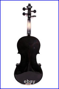 Black Electric Violin Acoustic 4/4 Spruce maple Free Case Ebony Fittings #EV1