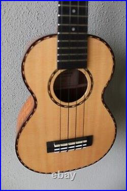 Brand New Kamaka HF-2 DS Spruce Top Deluxe Concert Hawaiian Ukulele Koa Wood