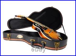 Caraya F-Style Solid Top Electric-Mandolin, Vintage Sunburst + Hard Case