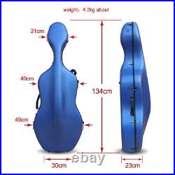 Carbon Fiber Cello Hard Case 4/4, with Wheels and Backstraps, Strong and Light