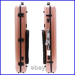 Carbon Fiber Hard Violin Case 4/4 size with Backstraps Durable handles, Rose