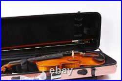 Carbon Fiber Hard Violin Case 4/4 size with Backstraps Durable handles, Rose