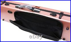 Carbon Fiber Hard Violin Case 4/4 size with Backstraps Durable handles, Rose