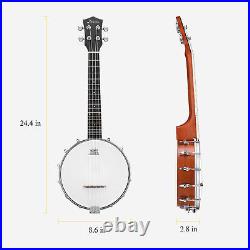 Donner 23 Concert Banjolele 4 String Banjo Ukulele + Tuner Gig Bag Pick