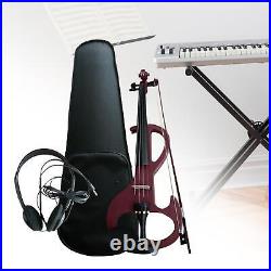 Electric Violin with Hard Case and Violin Bow Fiddle 4/4 Size with Fittings for