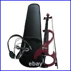 Electric Violin with Hard Case and Violin Bow Fiddle 4/4 Size with Fittings for