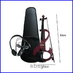 Electric Violin with Hard Case and Violin Bow Fiddle 4/4 Size with Fittings for