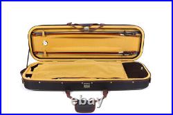 Hard Violin Case 4/4 Full Size Violin Box Wooden Oblong Violin Case Back Straps