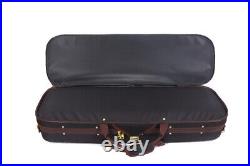 Hard Violin Case 4/4 Full Size Violin Box Wooden Oblong Violin Case Back Straps