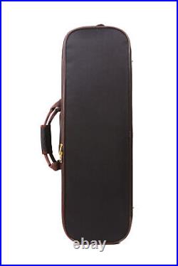 Hard Violin Case 4/4 Full Size Violin Box Wooden Oblong Violin Case Back Straps