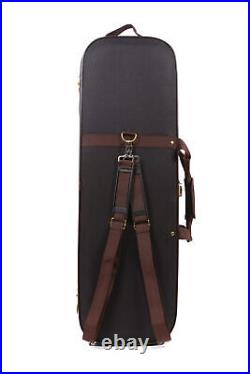 Hard Violin Case 4/4 Full Size Violin Box Wooden Oblong Violin Case Back Straps