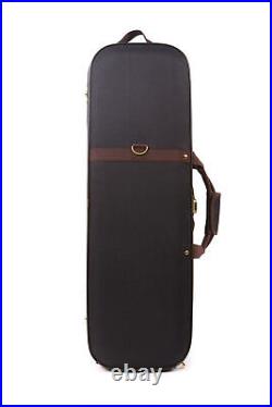 Hard Violin Case 4/4 Full Size Violin Box Wooden Oblong Violin Case Back Straps