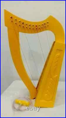 Irish Lyre Harp Rosewood 12 Metal String Hand Engraved Harp Lyre With Hard Case