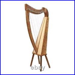 Irish Lyre Harp Rosewood 22 Metal String Hand Engraved Harp Lyre With Hard Case