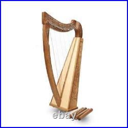 Irish Lyre Harp Rosewood 22 Metal String Hand Engraved Harp Lyre With Hard Case