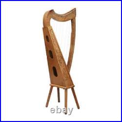 Irish Lyre Harp Rosewood 22 Metal String Hand Engraved Harp Lyre With Hard Case