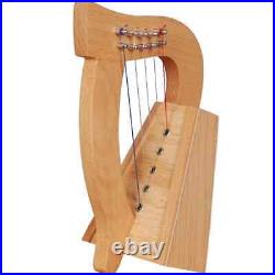 Irish Lyre Harp Rosewood 5 String Hand Engraved King David Harp Lyre & Hard Case