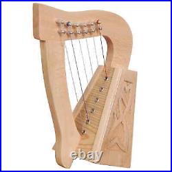 Irish Lyre Harp Rosewood 6 String Hand Engraved King David Harp Lyre & Hard Case