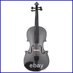 Kinglos Full Size 4/4 Colored Ebony Fitted Solid Wood Violin Kit Black White