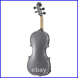 Kinglos Full Size 4/4 Colored Ebony Fitted Solid Wood Violin Kit Black White