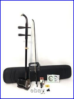 Lecui LC460 Chinese Erhu 2-stringed fiddle, Solid Ebony Body/Neck+EVA Hard Case