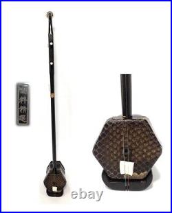 Lecui LC460 Chinese Erhu 2-stringed fiddle, Solid Ebony Body/Neck+EVA Hard Case