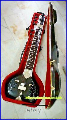 Sitar Black Munda With Unbreakable Fiber Case Box & Accessory& Free Fast Shiping