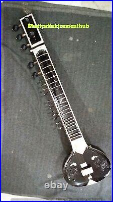 Sitar Black Munda With Unbreakable Fiber Case Box & Accessory& Free Fast Shiping