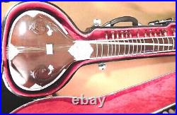 Sitar Shri Ravi Shankar Style Designer Tun Wood Free String Mizrab Fiber Case