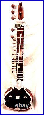 Sitar Shri Ravi Shankar Style Designer Tun Wood Free String Mizrab Fiber Case