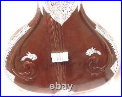 Sitar Shri Ravi Shankar Style Designer Tun Wood Free String Mizrab Fiber Case