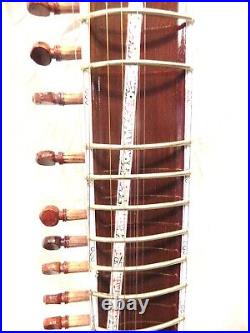 Sitar Shri Ravi Shankar Style Designer Tun Wood Free String Mizrab Fiber Case