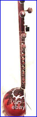 Sitar Shri Ravi Shankar Style Designer Tun Wood Free String Mizrab Fiber Case