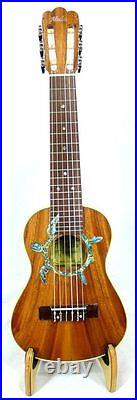 Solid Acacia Koa Classical Head Tenor Guitarlele Turtle Inlay, Hard Case, HU1265